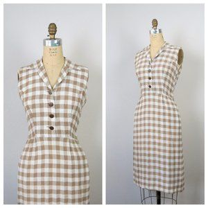 Vintage 1960s gingham dress, size medium